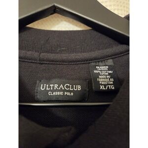 UltraClub Classic Polo Shirt Mens XL Extra Large Black Pocket Casual